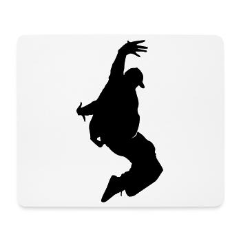 B-Boy Silhouette – Breakdance Freeze - Mousepad (Querformat) - Weiß - Vorne