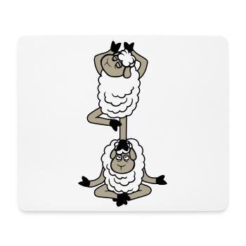 Sheep Tired Sleepy Yoga Stacked Balance Medita - Mouse Pad (horizontal) - white - Front