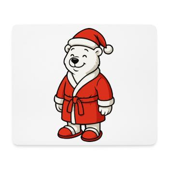 Winter bear in Santa outfit - Mouse Pad (horizontal) - white - Front