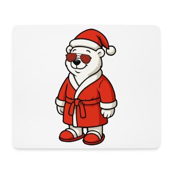 Winter Bär im Santa Outfit - Mousepad (Querformat) - Weiß - Vorne