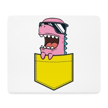 Pinker Dino mit Sonnenbrille Kinder Baby Comic - Mousepad (Querformat) - Weiß - Vorne