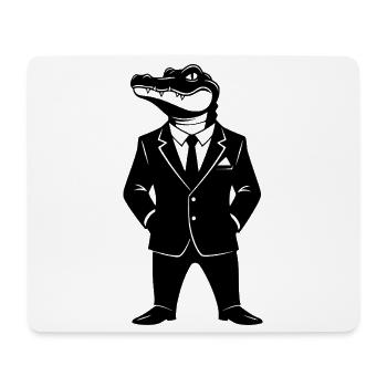 Crocodile in a Suit – Animal Design - Mouse Pad (horizontal) - white - Front