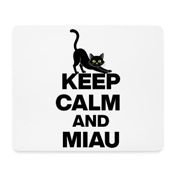 KEEP CALM AND MEOW! CAT LOVE CATLOVE BLACK - Mouse Pad (horizontal) - white - Front