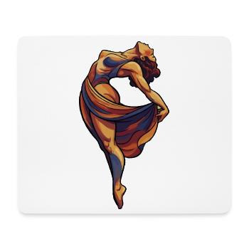 Dramatische tanzende Frau in Farbe - Mousepad (Querformat) - Weiß - Vorne