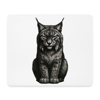 Black and White Cat Portrait - Mouse Pad (horizontal) - white - Front