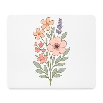 Pastellblumen Aquarellstrauß - Mousepad (Querformat) - Weiß - Vorne