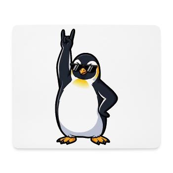 Cool Penguin Musician Guitarist Rock'n'Roll Party - Mouse Pad (horizontal) - white - Front