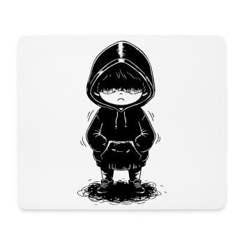 Enfant Hoodie Ombre Visage Caché - Tapis de souris (format paysage) - blanc - Devant