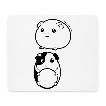 Two guinea pig heads - Mouse Pad (horizontal) - white - Front