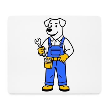 Plombier chien - Tapis de souris (format paysage) - blanc - Devant