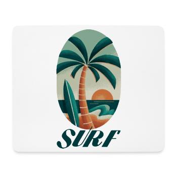 Surf Palm Tree and Beach - Mouse Pad (horizontal) - white - Front