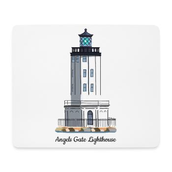 Los Angeles, Hand Drawn Harbor Lighthouse USA - Mouse Pad (horizontal) - white - Front
