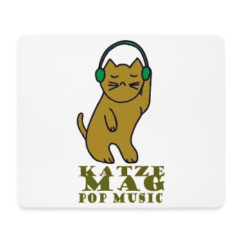 Katze mag pop music - Mousepad (Querformat) - Weiß - Vorne