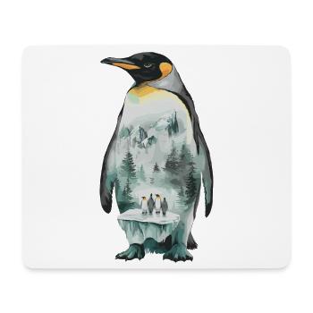 Pinguin Mit Landschaftsmotiv - Mousepad (Querformat) - Weiß - Vorne