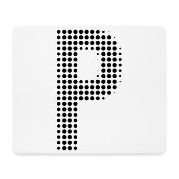 Buchstabe P – Punktmuster Initial Design - Mousepad (Querformat) - Weiß - Vorne