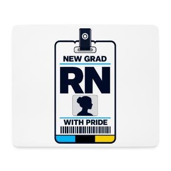 Carte d’insigne infirmier diplômé RN Queer Première fois - Tapis de souris (format paysage) - blanc - Devant