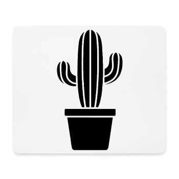 Kaktus Silhouette im Topf Pflanzenmotiv - Mousepad (Querformat) - Weiß - Vorne