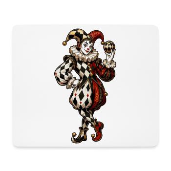 Harlequin Caricature in Circus Style - Mouse Pad (horizontal) - white - Front