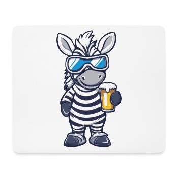 Zebra Après-Ski Bière Bande dessinée - Tapis de souris (format paysage) - blanc - Devant