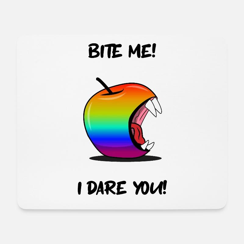 Gay Pride Apfel BITE ME - Mousepad (Querformat) - Weiß