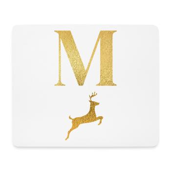 Letter m golden deer - gift idea - Mouse Pad (horizontal) - white - Front