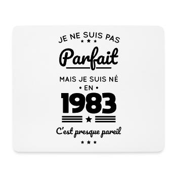 Anniversaire 40 ans - Pas parfait mais né en 1983 - Tapis de souris (format paysage) - blanc - Devant