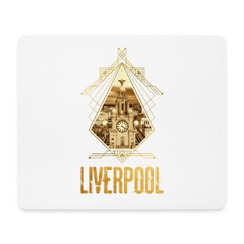 Liverpool Angleterre Ville Skyline Gold Home Amour - Tapis de souris (format paysage) - blanc - Devant