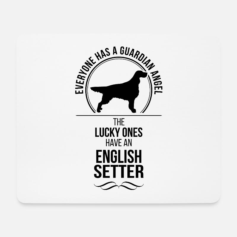 ENGLISH SETTER Guardian Angel Hund Spruch Wilsigns - Mousepad (Querformat) - Weiß