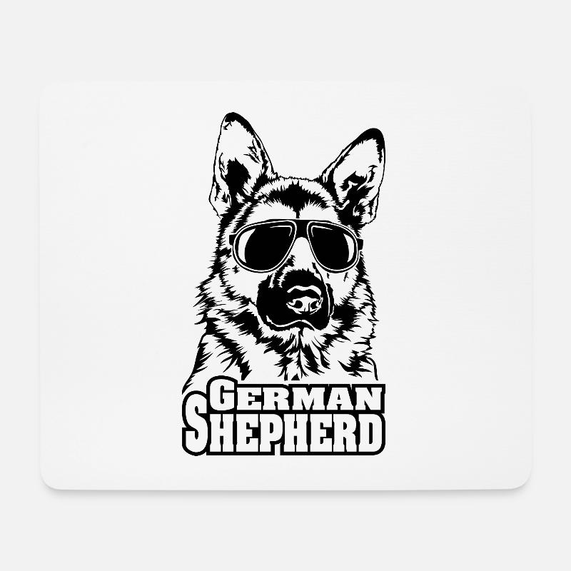GERMAN SHEPHERD cool Sonnenbrille Hunde Hund - Mousepad (Querformat) - Weiß