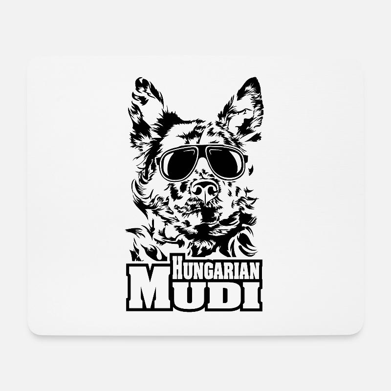 HUNGARIAN MUDI cool Sonnenbrille Hunde Hund - Mousepad (Querformat) - Weiß
