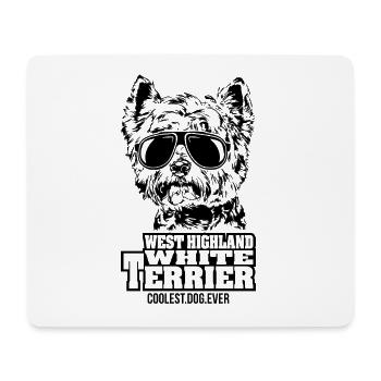 WEST HIGHLAND WHITE TERRIER chien le plus cool de tous les temps chiens - Tapis de souris (format paysage) - blanc - Devant