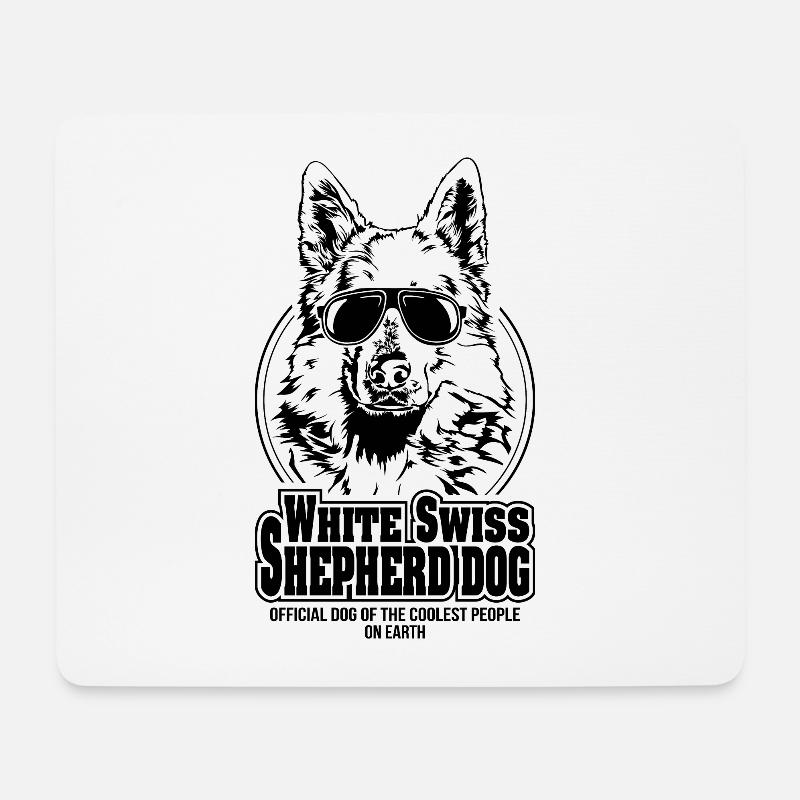 WHITE SWISS SHEPHERD DOG coolest people Hunde Hund - Mousepad (Querformat) - Weiß