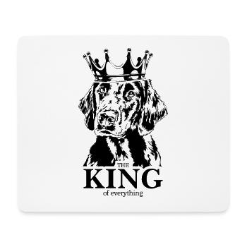 Retriever à poil plat roi de tout Chiens - Tapis de souris (format paysage) - blanc - Devant