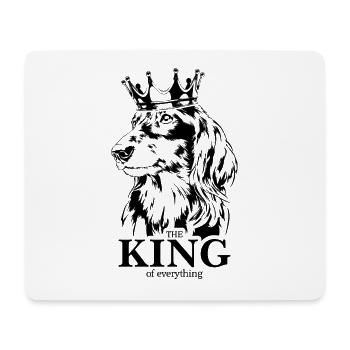 Langhaardackel King of everything Spruch Hunde - Mousepad (Querformat) - Weiß - Vorne