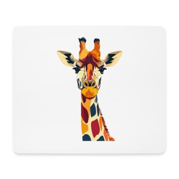 Bunte Giraffenpracht Giraffe Kopf Hals Motiv - Mousepad (Querformat) - Weiß - Vorne