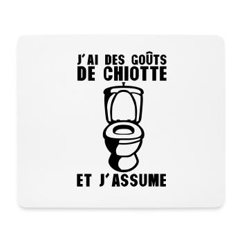 gout chiotte assume toilette wc citation - Tapis de souris (format paysage) - blanc - Devant