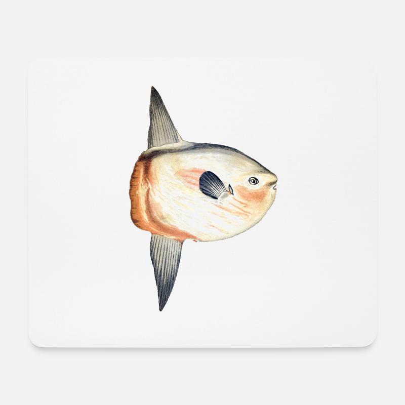 Mondfisch - Mousepad (Querformat) - Weiß