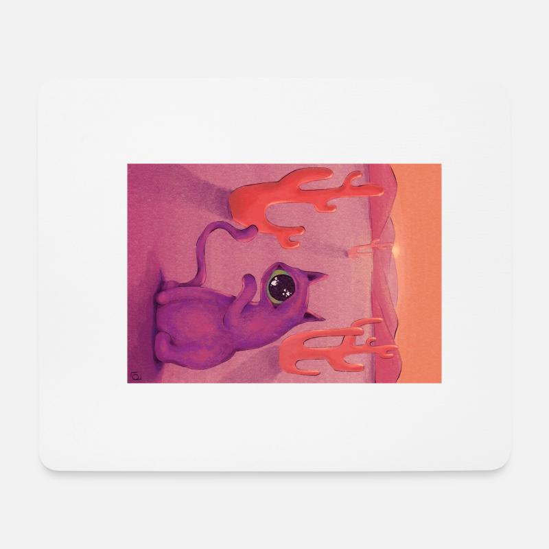 Alien Cat - Mousepad (Querformat) - Weiß
