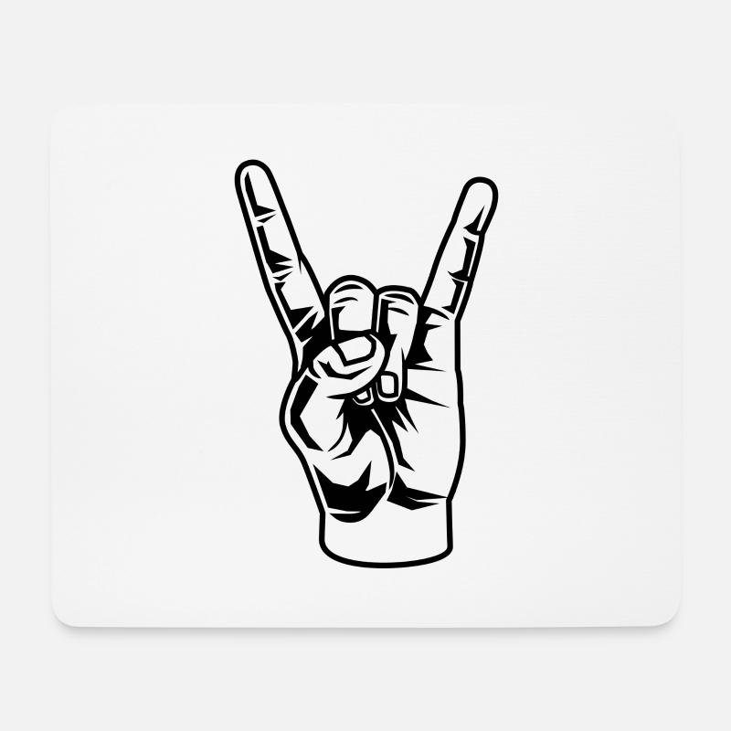 Rock 'n' roll hand - Mouse Pad (horizontal) - white