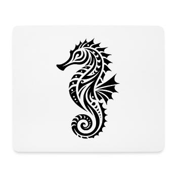 Tribal Wasser Seepferdchen Tattoo Schwimmtraining - Mousepad (Querformat) - Weiß - Vorne