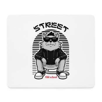 Rat cartoon old school street fasion - Mousepad (Querformat) - Weiß - Vorne