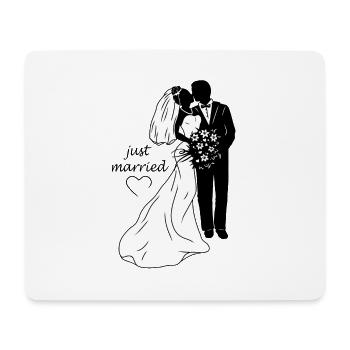 Wedding couple bride groom illustration marriage - Mouse Pad (horizontal) - white - Front