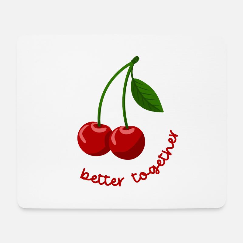 Better together Cherries Twin Cherry 2403-4 - Mouse Pad (horizontal) - white