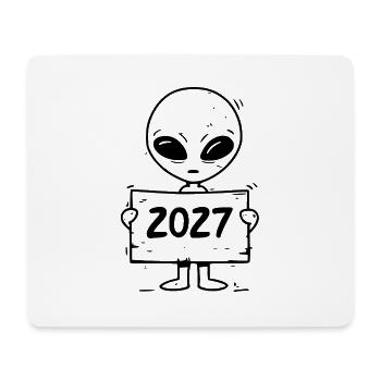 kleines Alien - Mousepad (Querformat) - Weiß - Vorne