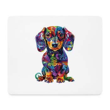 Bunte Dackel Hundekunst für Hundeliebhaber - Mousepad (Querformat) - Weiß - Vorne
