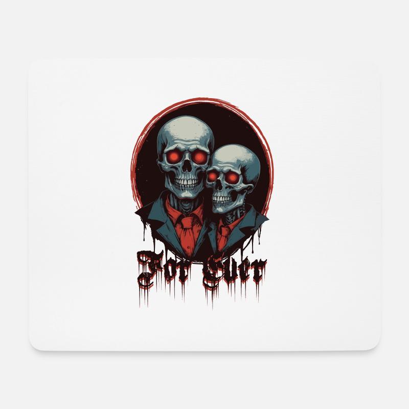Skelett Paar - Mousepad (Querformat) - Weiß