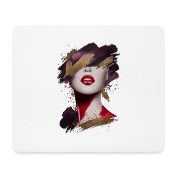 Künstlerisches abstraktes Gesicht für einen Mann - Mousepad (Querformat) - Weiß - Vorne