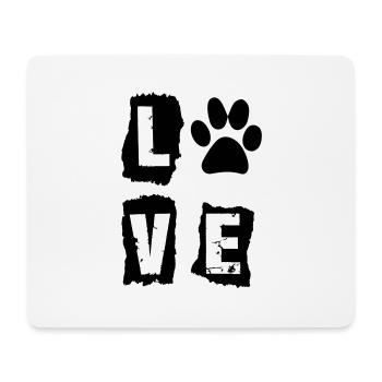 Love, Liebe auf vier Füssen, Hundeliebe - Mousepad (Querformat) - Weiß - Vorne