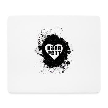 ruhrpott, herz, ,schwarz,love,ruhrgebiet - Mousepad (Querformat) - Weiß - Vorne