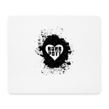 ruhrpott, herz graffiti ,schwarz,love,ruhrgebiet - Mousepad (Querformat) - Weiß - Vorne